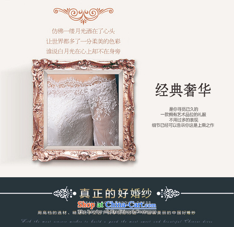 Hillo Lisa (XILUOSHA) Bride wedding word shoulder wedding tail satin lace bridal dresses cuff high-end custom Satin White XXL picture, prices, brand platters! The elections are supplied in the national character of distribution, so action, buy now enjoy more preferential! As soon as possible.