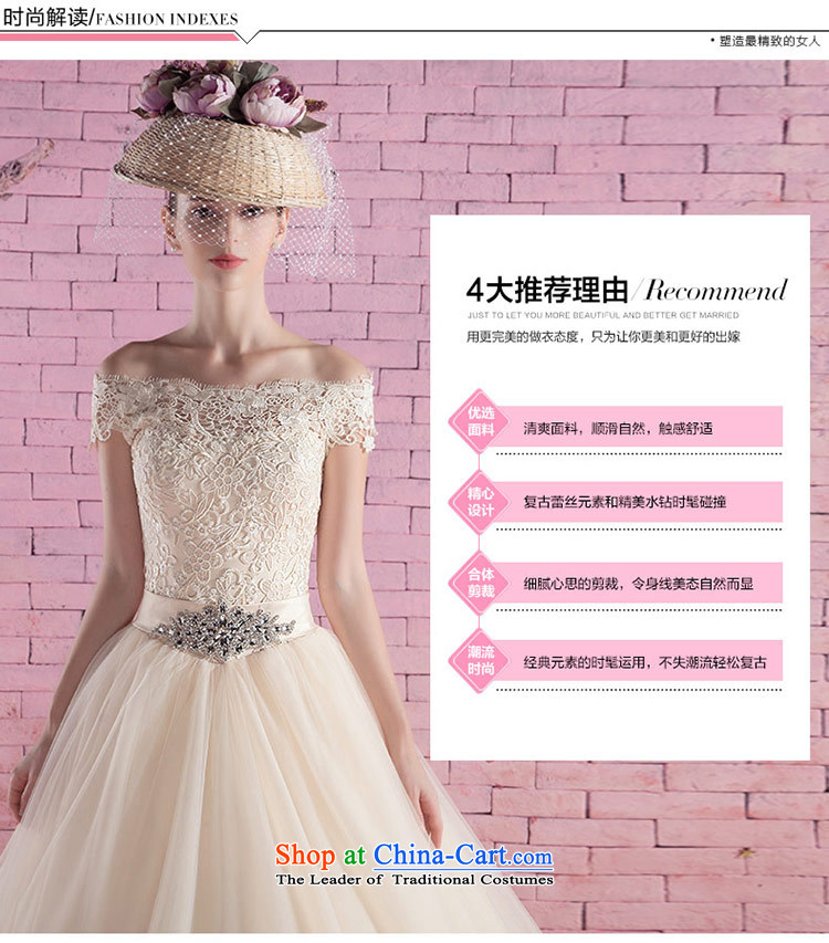 Love of the overcharged new Word 2015 stylish shoulder lace diamond champagne color romantic tail wedding Korean style wedding gown marriages tail XS picture, prices, brand platters! The elections are supplied in the national character of distribution, so action, buy now enjoy more preferential! As soon as possible.