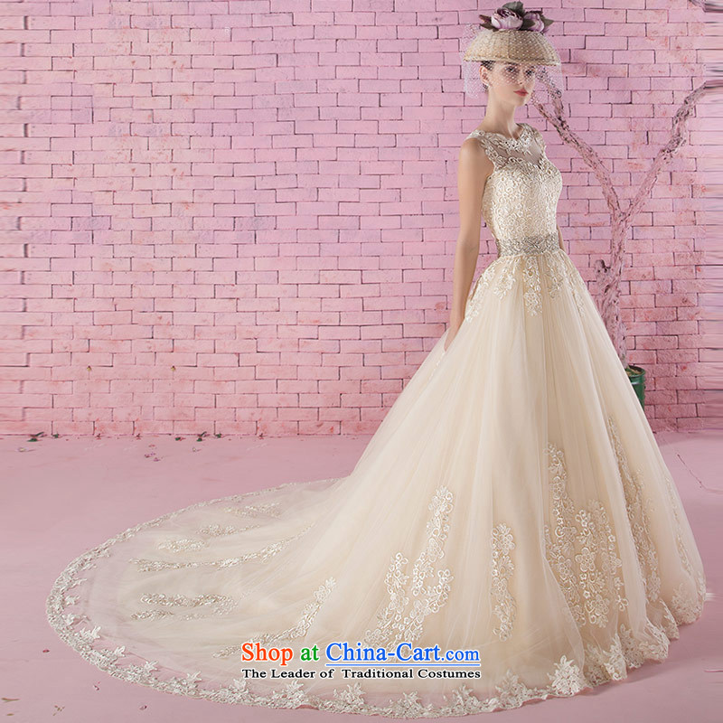 Love of the life of the new 2015 Autumn Korean word lace shoulder Diamond Video thin champagne color tail wedding tail of love of the overcharged.... XXXL, shopping on the Internet