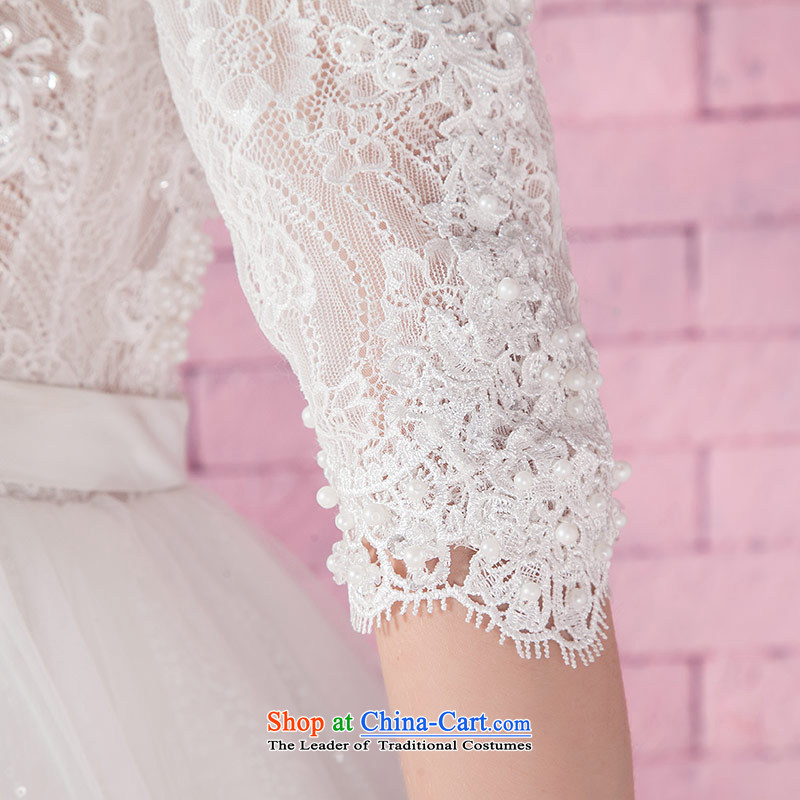 Love of the life of the new word elegant autumn 2015 Fifth shoulder cuff white lace nails to align the pearl white wedding , L, love of the overcharged shopping on the Internet has been pressed.