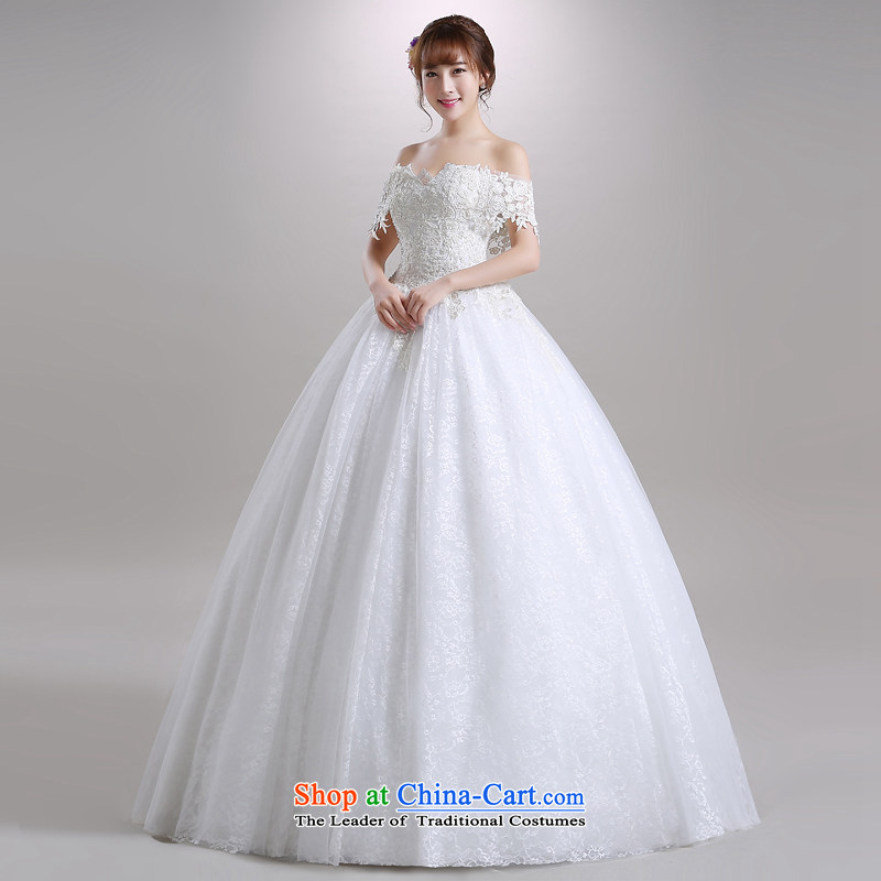 Talk to Her Wedding Dress 2015 autumn and winter the word of the new package to your shoulders large Korean version marriages went out of thin white tailored, whisper to Madame shopping on the Internet has been pressed.
