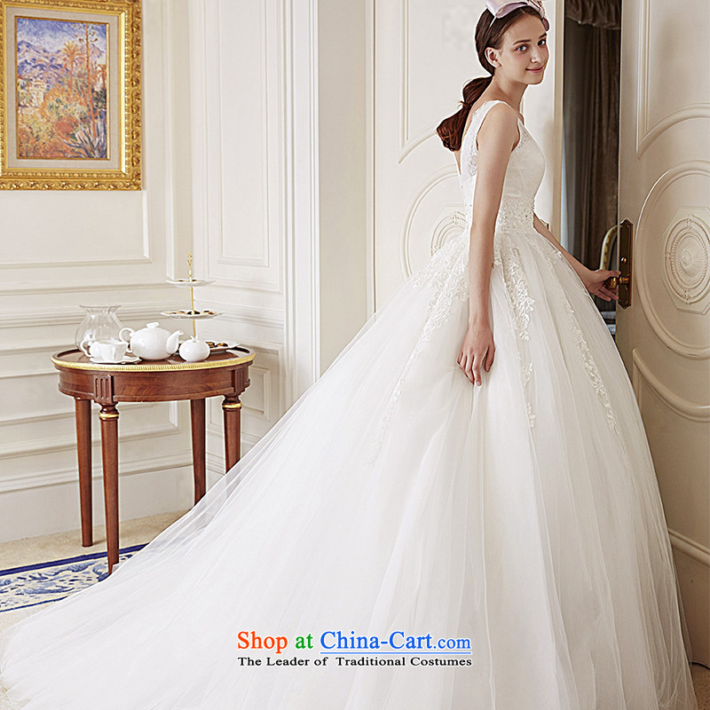 Wedding dress 2015 New Chu lace shoulders deep V bon bon skirt long tail wedding ivory S, HIV in , , , shopping on the Internet