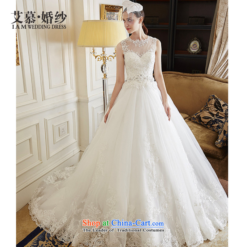 The wedding dresses HIV 2015 new models such as the disclosure of the back half Xuan lace long tail wedding ivory S