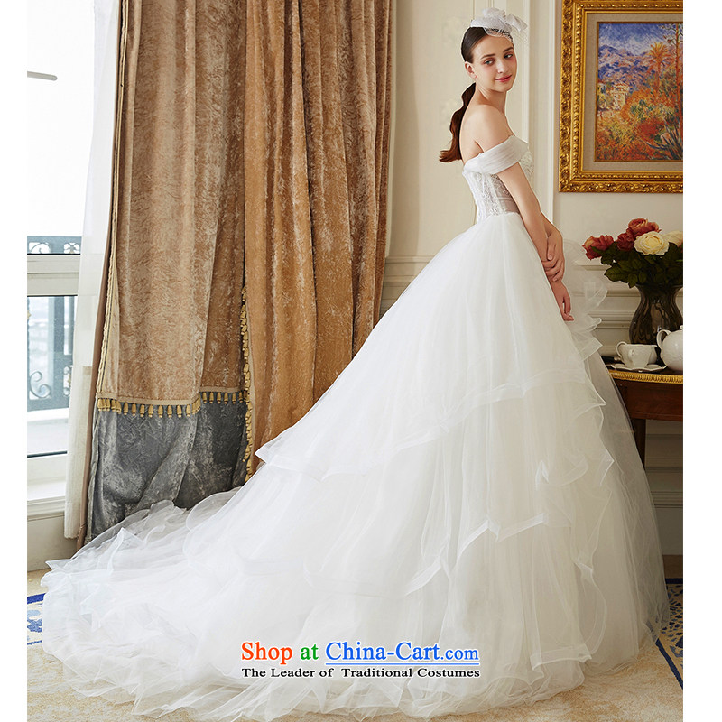The wedding dresses HIV autumn 2015 new Atom a field shoulder lace long tail wedding ivory M, HIV in , , , shopping on the Internet