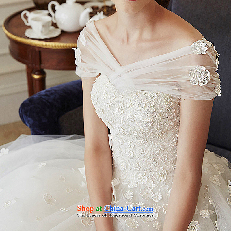 The wedding dresses HIV New Word 2015 Flower Overgrown Tomb shoulder bon bon skirt lace long tail wedding ivory M, HIV in , , , shopping on the Internet