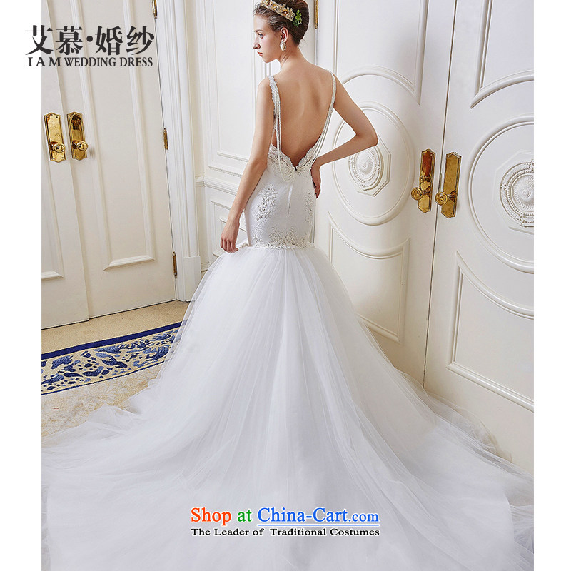 The wedding dresses HIV NEW 2015 United Lei lace foutune crowsfoot long tail wedding ivoryM
