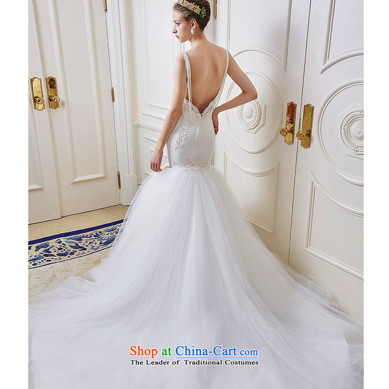 The wedding dresses HIV NEW 2015 United Lei lace foutune crowsfoot long tail wedding ivory M, HIV in , , , shopping on the Internet