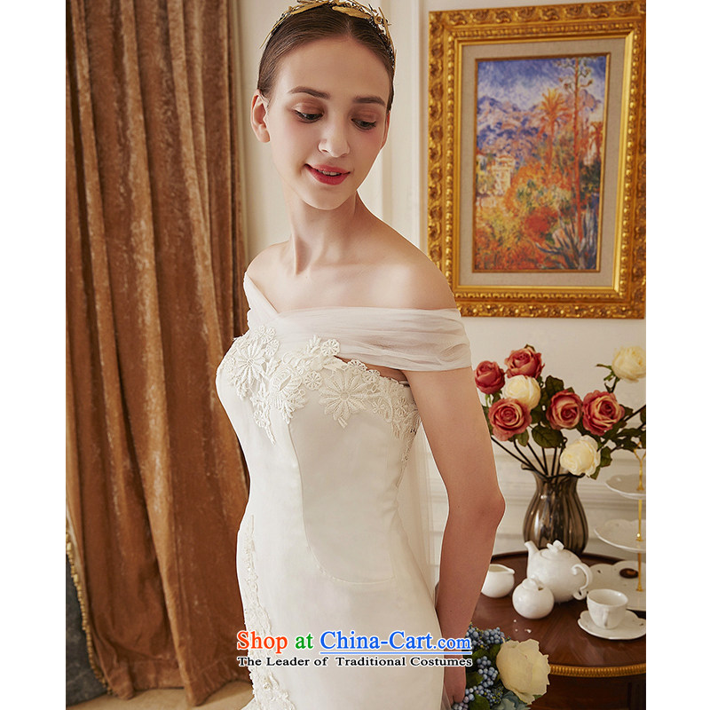 The wedding dresses HIV NEW 2015 a detailed field shoulder lace foutune crowsfoot wedding ivory , L, HIV in , , , shopping on the Internet