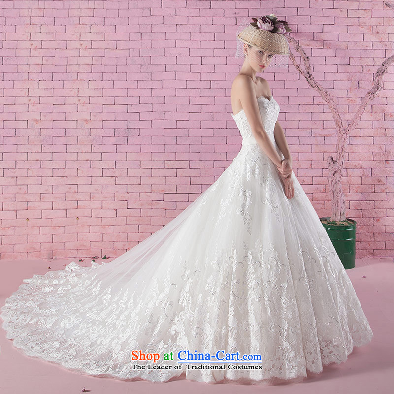 Love of the life of the new 2015 Autumn new sense of motherly love Mary Magdalene chest lace Foutune of video thin straps romantic deluxe tail wedding Korean brides white wedding dress White M love of the overcharged shopping on the Internet has been pres