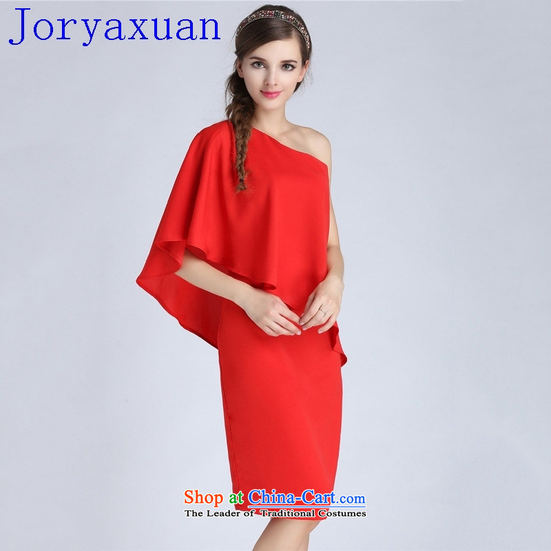 Deloitte Touche Tohmatsu trade shop 2015 Summer new shoulder billowy flounces Sau San package and bare shoulders red bows dress women s love Yan Bebe Red (axbaby) , , , shopping on the Internet