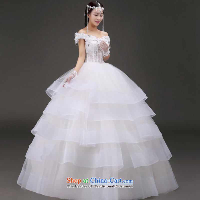 The word Yi Ho shoulder wedding dresses 2015 autumn and winter, new marriages Korean lace Sau San video thin to align the princess bon bon skirt winter wedding white , within a week after the shipment L code waist 2.1 foot, Yi (LANYI) , , , shopping on th