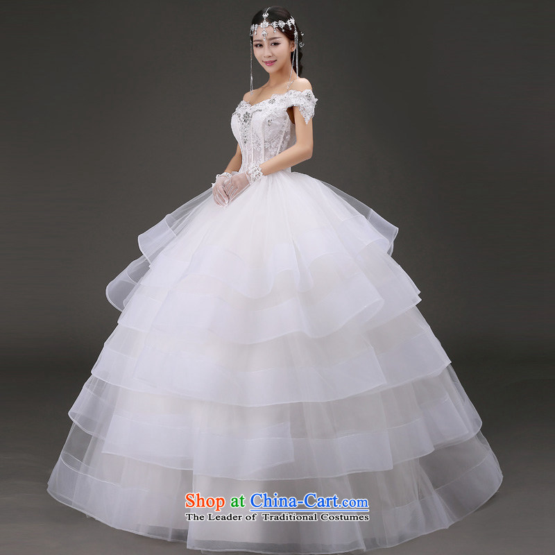 The word Yi Ho shoulder wedding dresses 2015 autumn and winter, new marriages Korean lace Sau San video thin to align the princess bon bon skirt winter wedding white , within a week after the shipment L code waist 2.1 foot, Yi (LANYI) , , , shopping on th