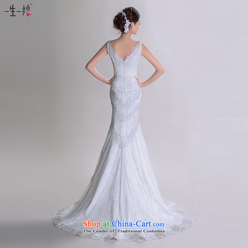 Chen Xi fell in love with the same ultra-template shoulders crowsfoot wedding tail 2015 new bride wedding dress autumn 402501289  30 Day White 155/82A pre-sale, a Lifetime yarn , , , shopping on the Internet