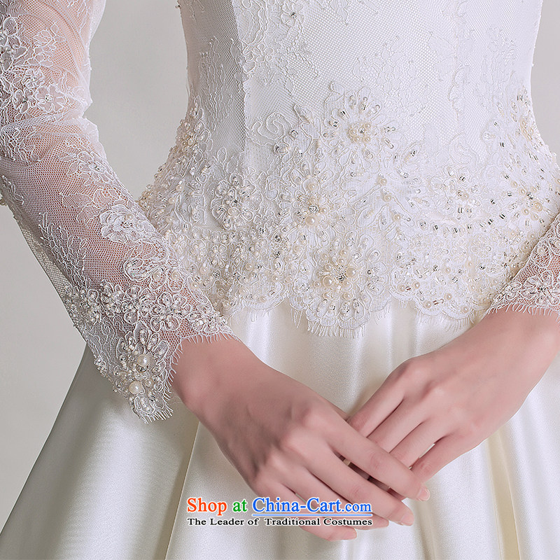A new autumn 2015 yarn Antique Lace high collar long-sleeved luxurious Long Tail Sau San advanced customization wedding 401501263 30 Day White 165/88A pre-sale, a Lifetime yarn , , , shopping on the Internet