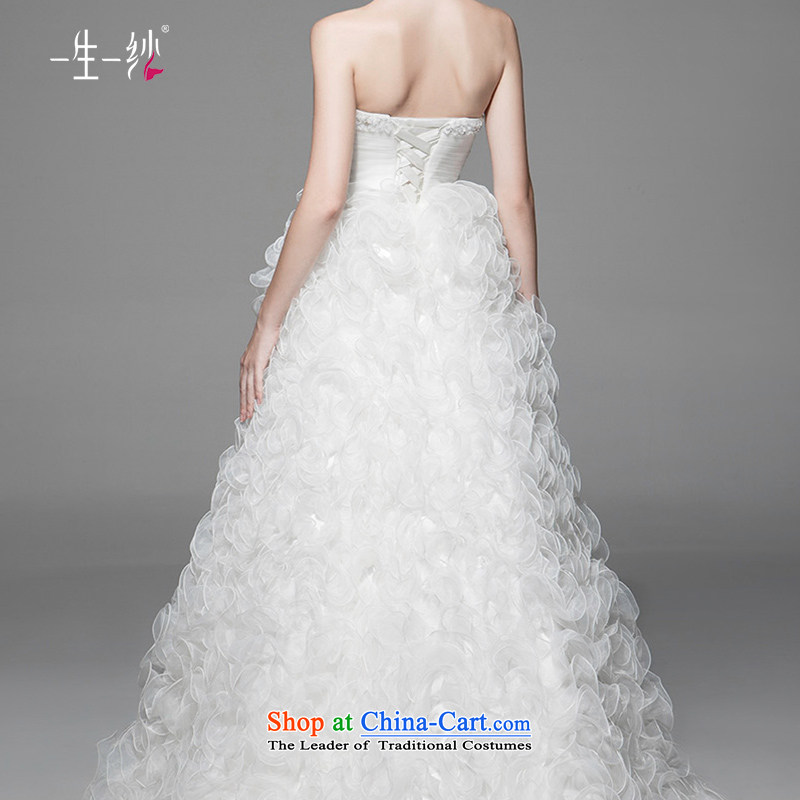 A lifetime of wedding dresses fall new Korean wiping the chest after short long Removable Tail wedding NW31002  165/90A white thirtieth day pre-sale, a Lifetime yarn , , , shopping on the Internet