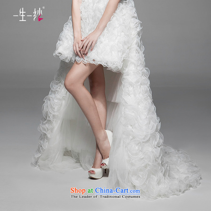 A lifetime of wedding dresses fall new Korean wiping the chest after short long Removable Tail wedding NW31002  165/90A white thirtieth day pre-sale, a Lifetime yarn , , , shopping on the Internet