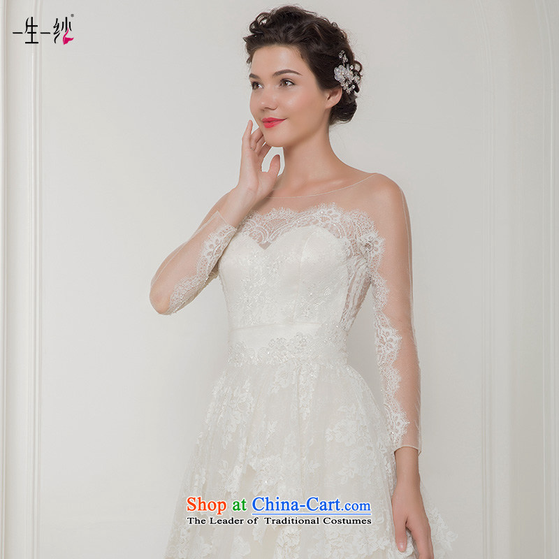 A lifetime of 2015 autumn the new Korean small trailing wedding word shoulder lace pregnant women wedding package shoulder long-sleeved white 160/84A 401501314 30 days of pre-sale, a Lifetime yarn , , , shopping on the Internet