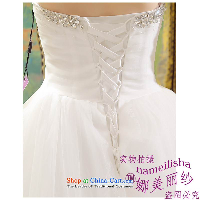 The beauty of the new Bush chest video thin marriages tail wedding Hand-stitched with bore Sau San Tie Korean style wedding package mail  the beautiful white XXL, 15-077 yarn (nameilisha) , , , shopping on the Internet