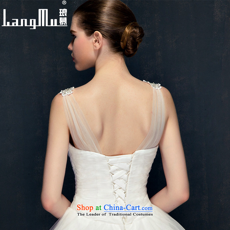 Wedding dresses 2015 Summer new western minimalist shoulders deep V tail marriages wedding dress autumn m White S, Luang in , , , shopping on the Internet