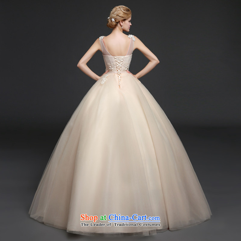 Connie wedding dresses every new 2015 autumn and winter shoulders V bon bon skirt to align the wedding champagne color white bride wedding champagne color XL, every stephanie (JIAONI) , , , shopping on the Internet