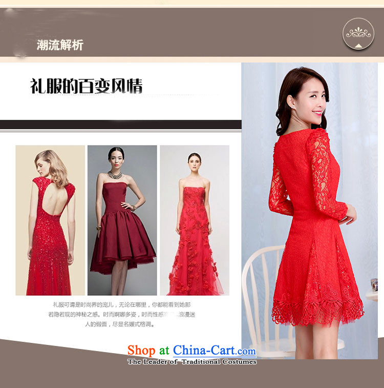 As autumn wedding female 2015 Autumn new long-sleeved lace evening dress in long wedding dresses festive red bridesmaid Services Services Red M pictures transmitted, prices, brand platters! The elections are supplied in the national character of distribution, so action, buy now enjoy more preferential! As soon as possible.