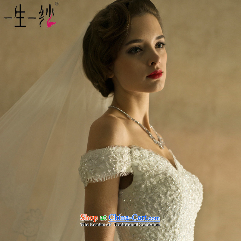 A lifetime of Bride Wedding 2015 new retro palace lace nail Pearl Foutune of a field shoulder trailing white 170/94A FG14003 wedding day 30 pre-sale, a Lifetime yarn , , , shopping on the Internet
