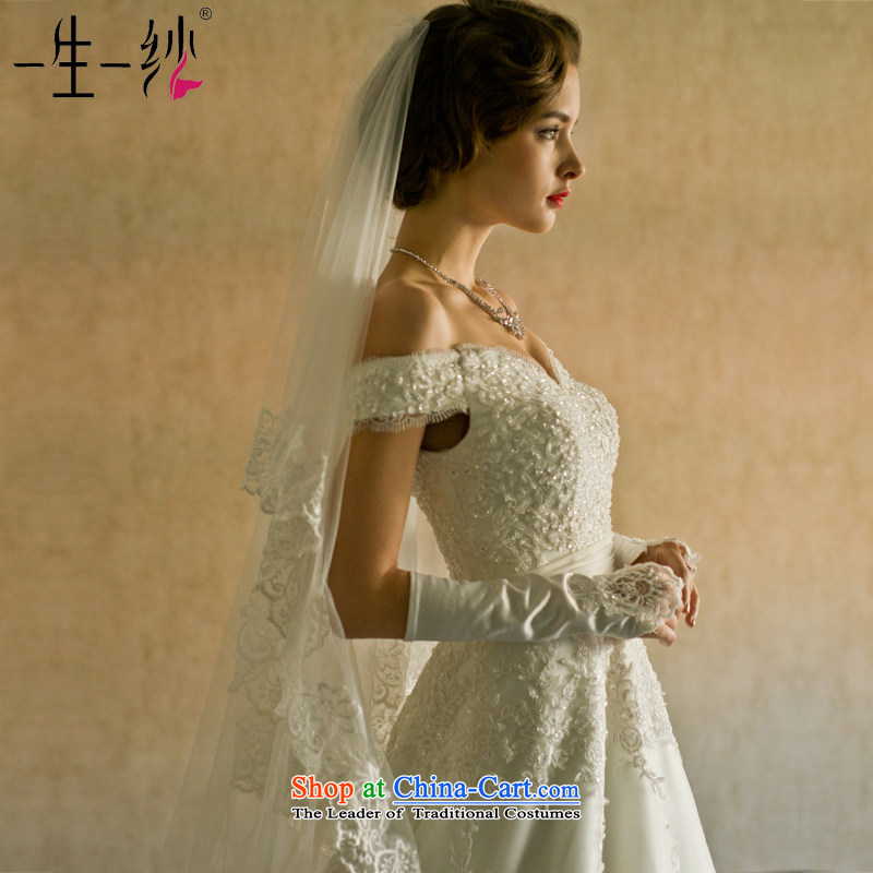 A lifetime of Bride Wedding 2015 new retro palace lace nail Pearl Foutune of a field shoulder trailing white 170/94A FG14003 wedding day 30 pre-sale, a Lifetime yarn , , , shopping on the Internet