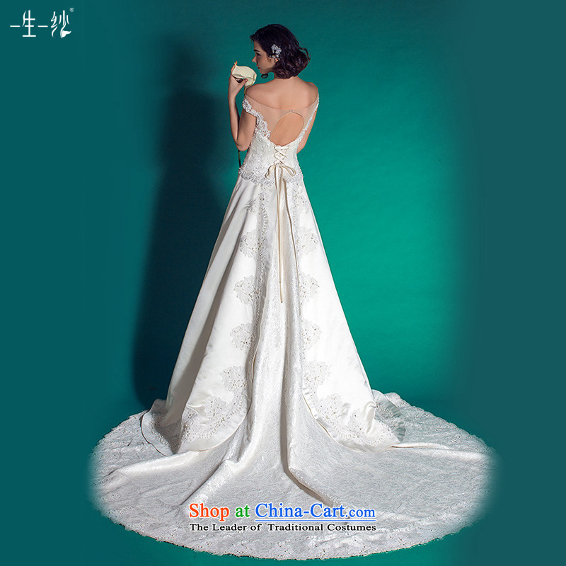 A lifetime of wedding retro Sau San tail Wedding 2015 Autumn minimalist princess skirt wedding 401501366  30 Day White 170/92A pre-sale, a Lifetime yarn , , , shopping on the Internet