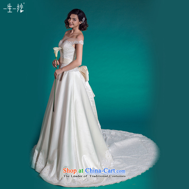A lifetime of wedding retro Sau San tail Wedding 2015 Autumn minimalist princess skirt wedding 401501366  30 Day White 170/92A pre-sale, a Lifetime yarn , , , shopping on the Internet