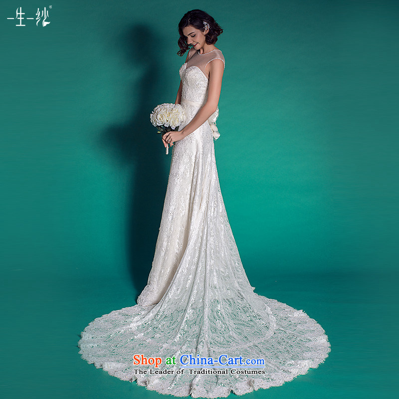 A lifetime of Sau San wedding package shoulder wedding dresses autumn 2015 Western lace long tail autumn 401501367 30 Day White 155/80A pre-sale, a Lifetime yarn , , , shopping on the Internet
