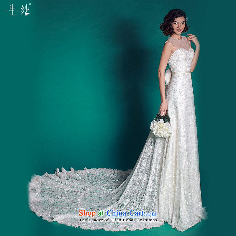 A lifetime of Sau San wedding package shoulder wedding dresses autumn 2015 Western lace long tail autumn 401501367 30 Day White 155/80A pre-sale, a Lifetime yarn , , , shopping on the Internet