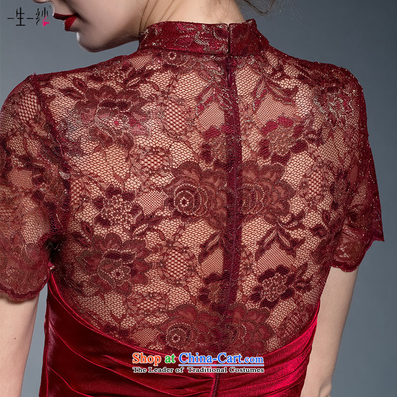 A lifetime of red short) 2015 autumn and winter jackets new bows to Sepia Chinese qipao 402201243 lace red 165/90A thirtieth day pre-sale, a Lifetime yarn , , , shopping on the Internet