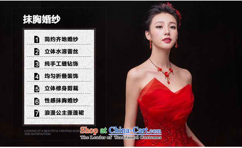 Wedding dresses new 2015 Autumn red wedding dress female Korean wiping the chest straps lace diamond stylish Korean version thin white tail to align the red red wedding pictures M, prices, brand platters! The elections are supplied in the national character of distribution, so action, buy now enjoy more preferential! As soon as possible.