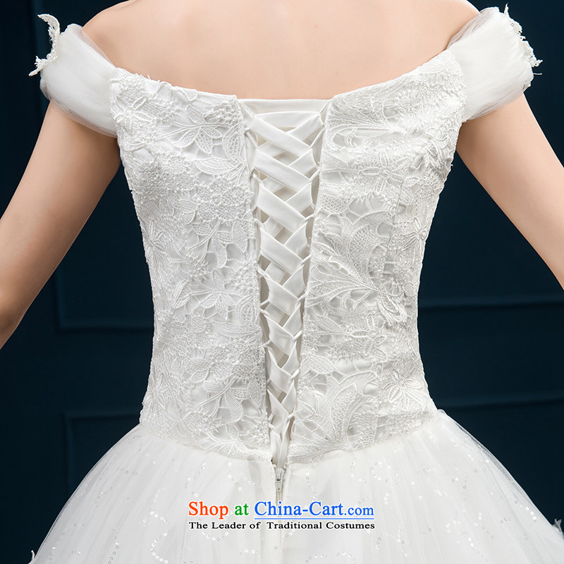 Rain Coat 2015 autumn is Korean New Word dress codes to align the shoulder major diamond bridal lace wedding HS894 white XXL, rain still Yi shopping on the Internet has been pressed.