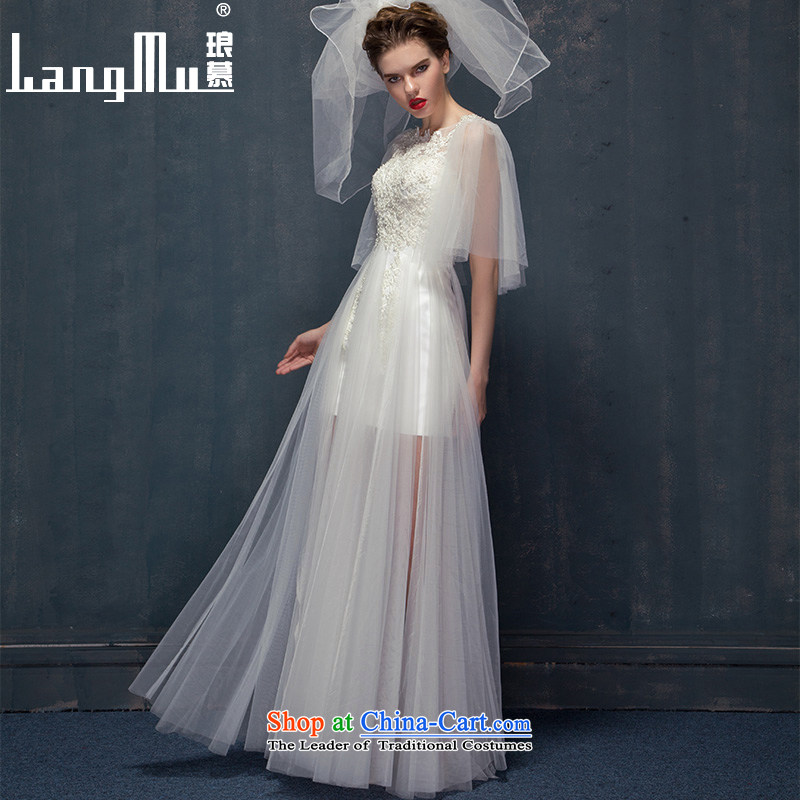 The new 2015 Luang in summer and autumn Silk flower buds wedding removable drift yarn translucent petticoats shoulders bride wedding m White M, Luang in , , , shopping on the Internet