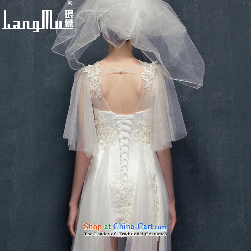 The new 2015 Luang in summer and autumn Silk flower buds wedding removable drift yarn translucent petticoats shoulders bride wedding m White M, Luang in , , , shopping on the Internet