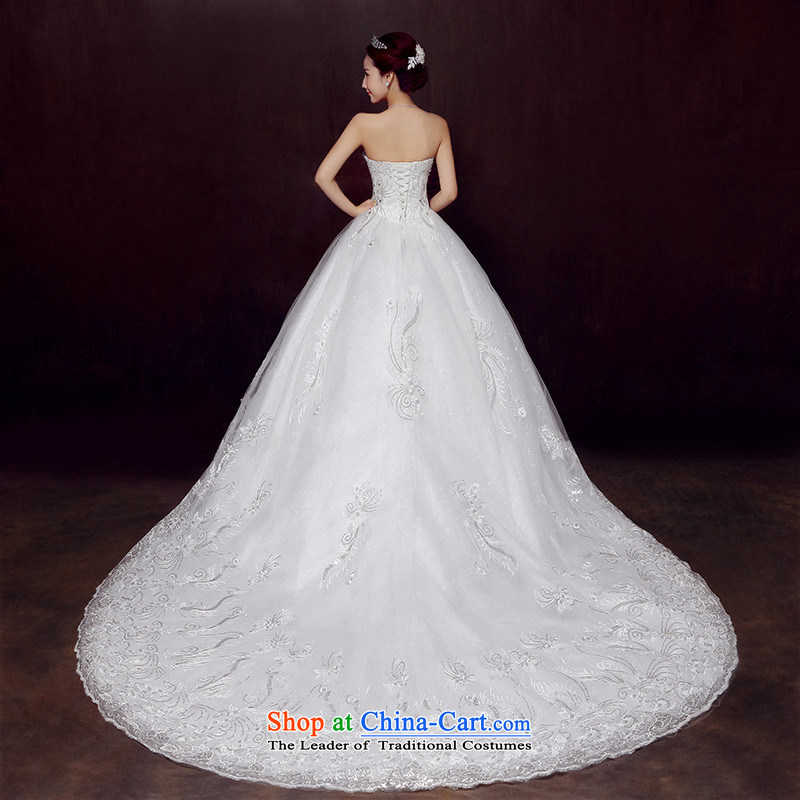2015 new stylish HUNNZ spring and summer marriages white wedding anointed chest lace long tail strap white M,HUNNZ,,, shopping on the Internet