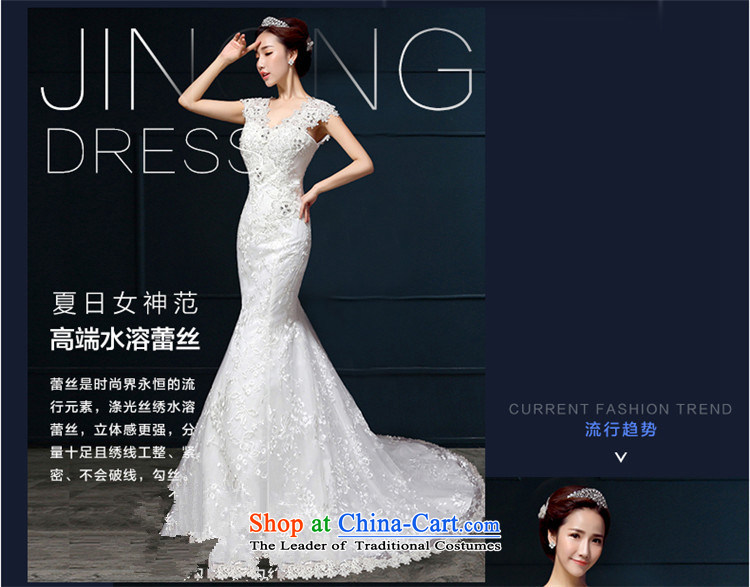 The spring and summer of 2015 New HANNIZI) crowsfoot elegant Foutune of V-Neck lace larger bride wedding white white M picture, prices, brand platters! The elections are supplied in the national character of distribution, so action, buy now enjoy more preferential! As soon as possible.