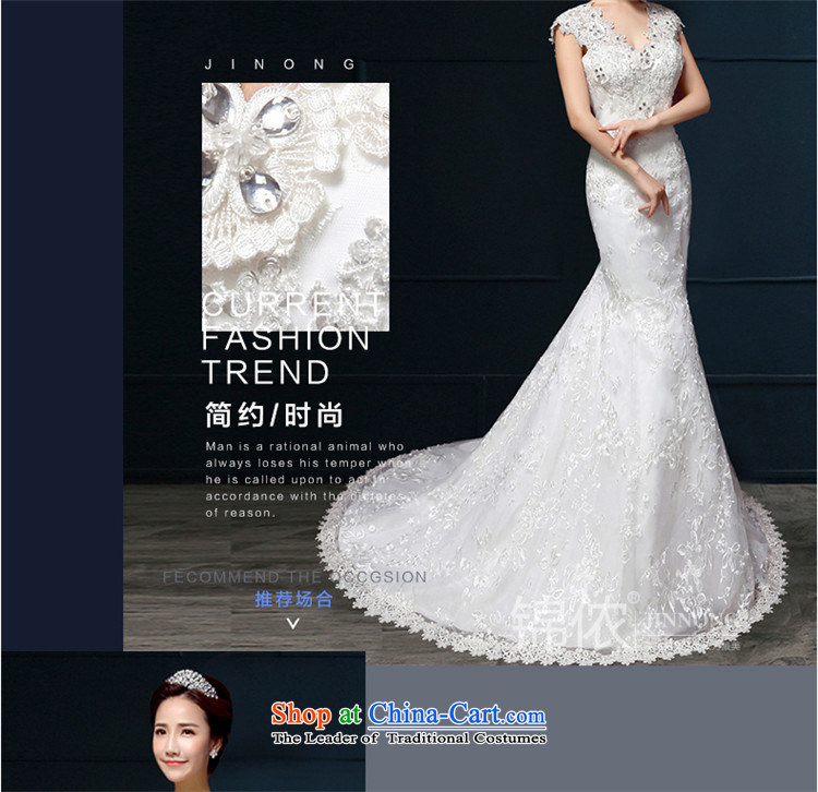 The spring and summer of 2015 New HANNIZI) crowsfoot elegant Foutune of V-Neck lace larger bride wedding white white M picture, prices, brand platters! The elections are supplied in the national character of distribution, so action, buy now enjoy more preferential! As soon as possible.