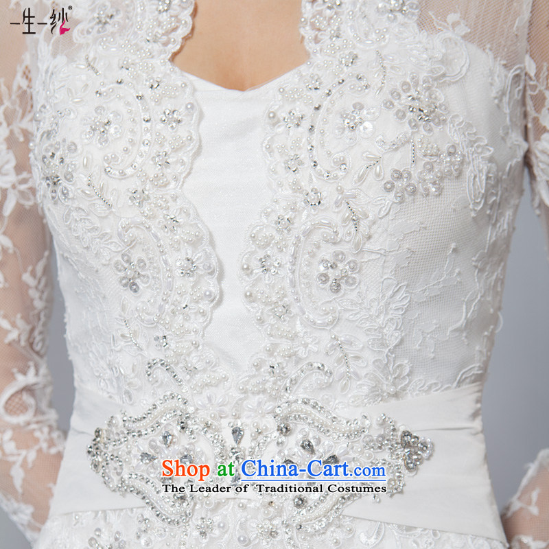 2015 new lace wedding dresses palace terrace backpack shoulder Korean large custom diamond wedding long-sleeved retro collar 40121043 white 165/90A thirtieth day pre-sale, a Lifetime yarn , , , shopping on the Internet