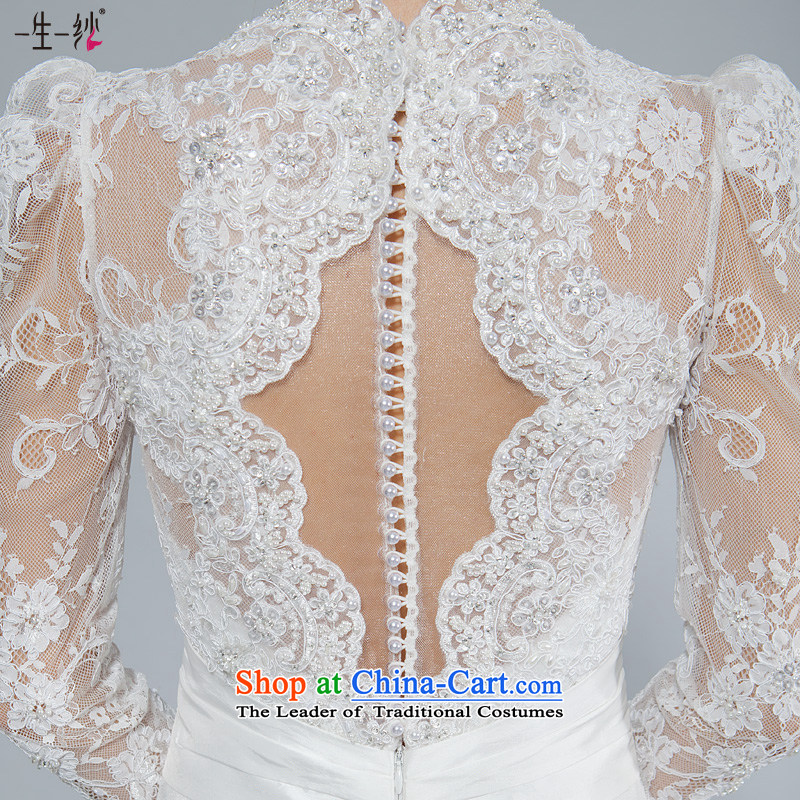 2015 new lace wedding dresses palace terrace backpack shoulder Korean large custom diamond wedding long-sleeved retro collar 40121043 white 165/90A thirtieth day pre-sale, a Lifetime yarn , , , shopping on the Internet