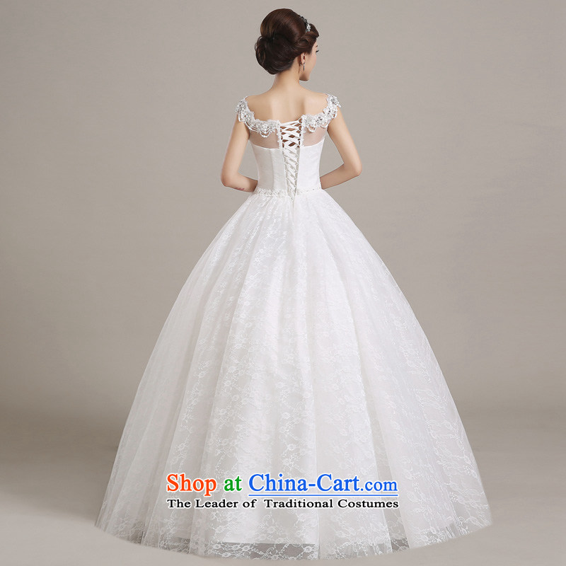 Korea wedding dress wedding dress 2015 new autumn and winter white bride first field shoulder of custom video thin Korea pregnant women version of large numbers of white , L, time align the syrian shopping on the Internet has been pressed.