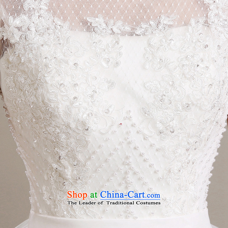 Time Syrian wedding dresses 2015 autumn and winter, Japan and the rok wedding dress new Asian layout to customize your shoulders dual video thin word bride shoulder wedding White M Time Syrian shopping on the Internet has been pressed.
