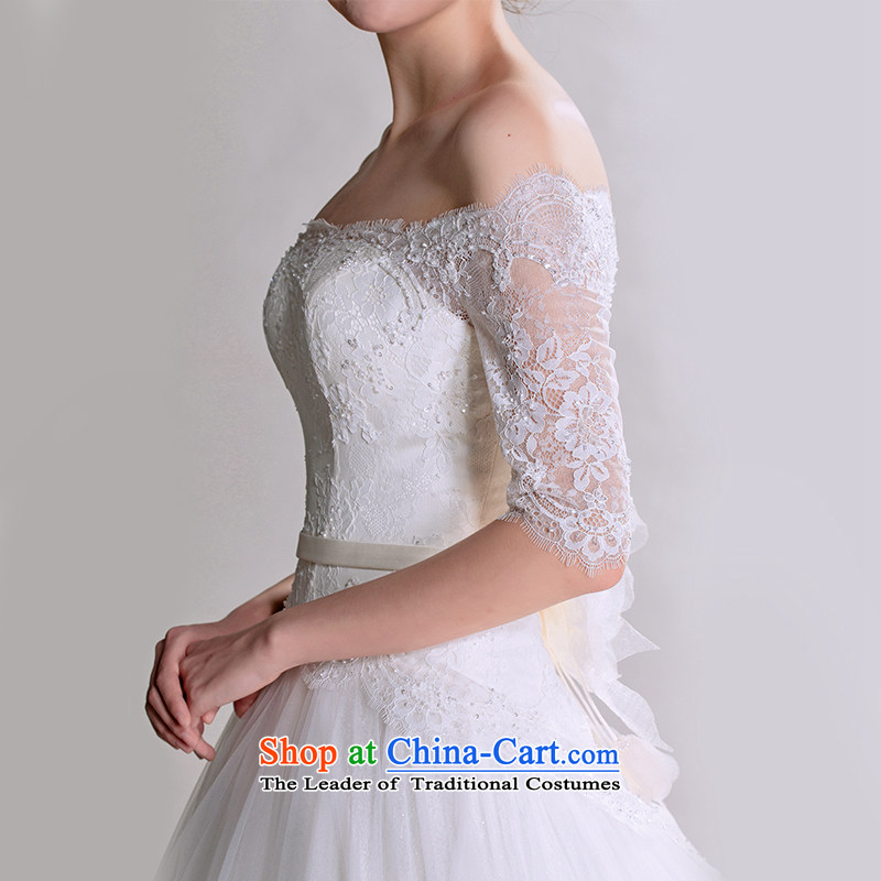 A lifetime of 2015 New Autumn Korean word shoulder lace in luxury long tail cuff advanced customization wedding 401501322  30 Day White 155/80A pre-sale, a Lifetime yarn , , , shopping on the Internet