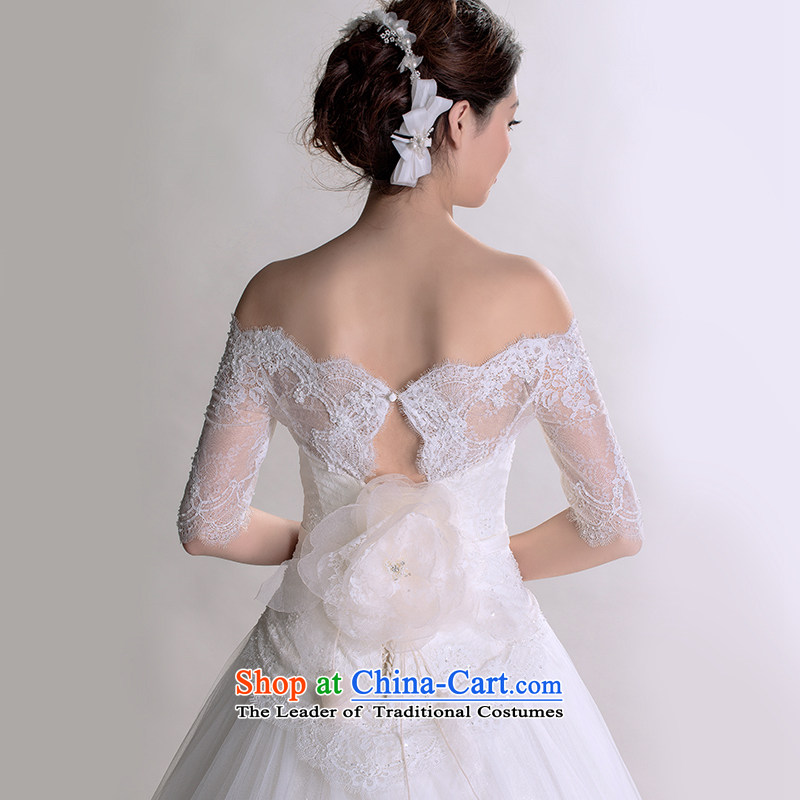 A lifetime of 2015 New Autumn Korean word shoulder lace in luxury long tail cuff advanced customization wedding 401501322  30 Day White 155/80A pre-sale, a Lifetime yarn , , , shopping on the Internet