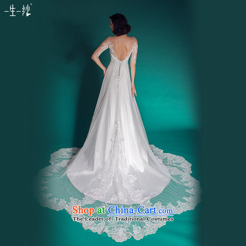 A lifetime of long-sleeved wedding star beauty of the same word shoulder lace tail wedding autumn 2015 501501433  30 Day White 155/80A pre-sale, a Lifetime yarn , , , shopping on the Internet
