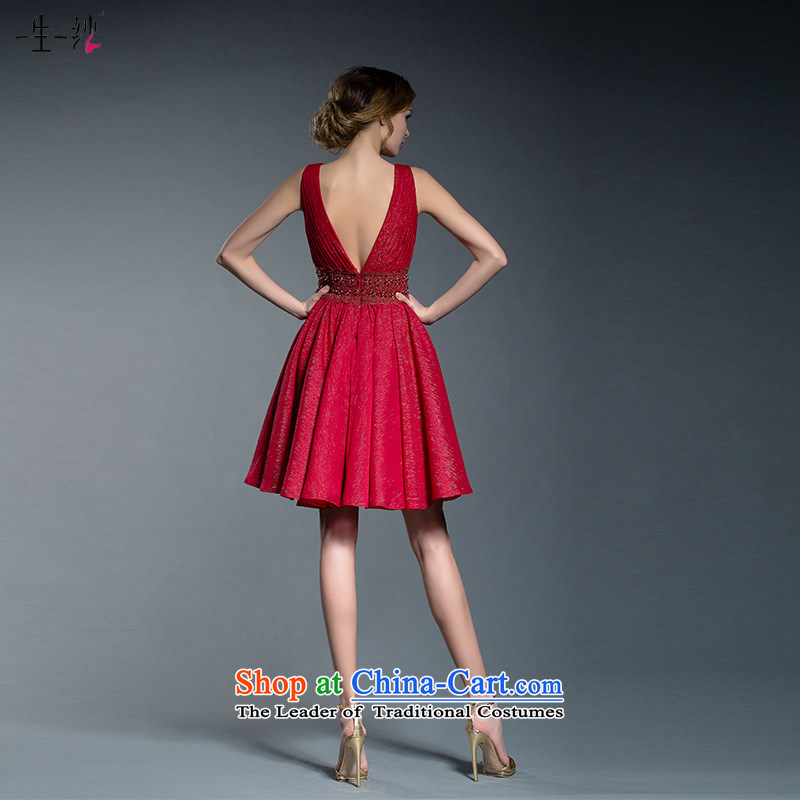 2015 new bride short of bows services fall V-Neck shoulders wedding banquet small dress dresses 402201242  160/84A red thirtieth day pre-sale, a Lifetime yarn , , , shopping on the Internet