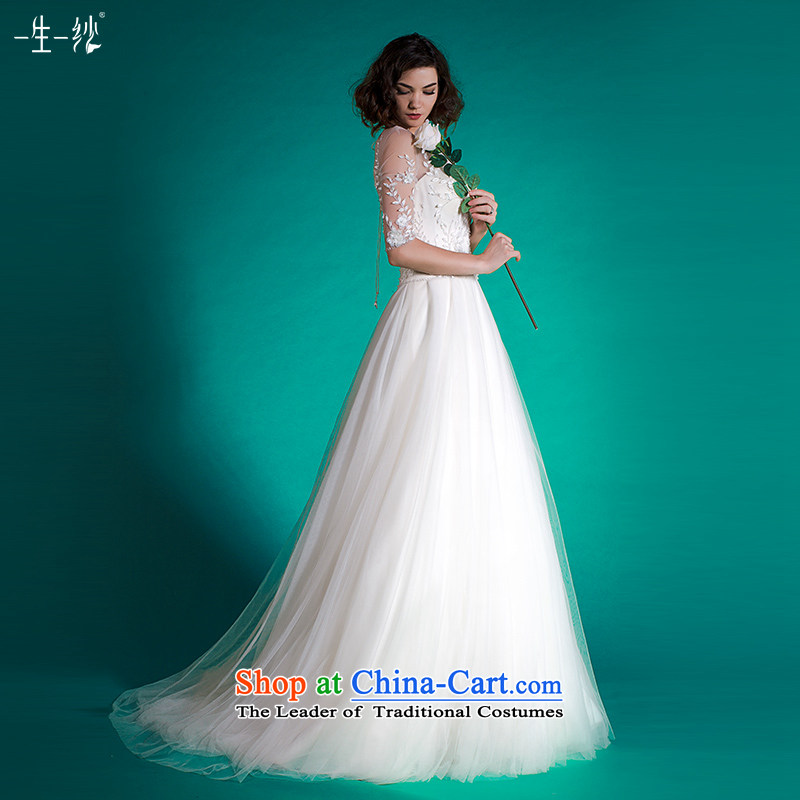 A lifetime of wedding dresses new 2015 Autumn long-sleeved wedding Sau San tail minimalist decor 50150086 white 155/82A leaves the thirtieth day pre-sale, a Lifetime yarn , , , shopping on the Internet