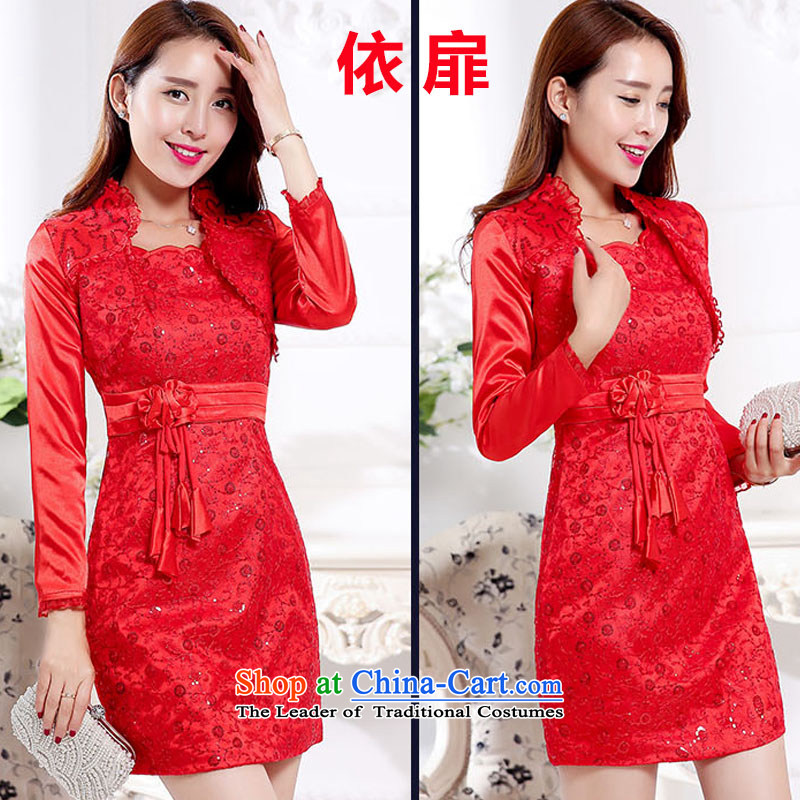 In accordance with the stylish new paragraph 2015 because the bride wedding dresses two kits red wedding dress wedding dresses according to check.... red XL, online shopping
