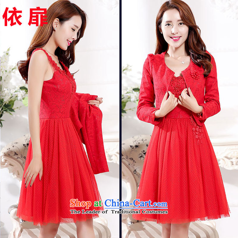 In accordance with the check spring and fall 2015 Red bride replacing dresses summer marriage the lift mast bows bridesmaid dress lace kit skirt two kits to check.... XXL, red shopping on the Internet